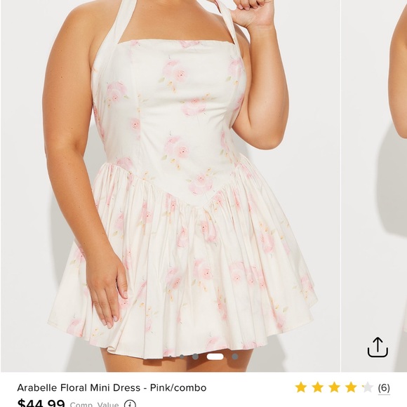 Fashion Nova Floral Mini Dress - Pink and Cream - Picture 2 of 3